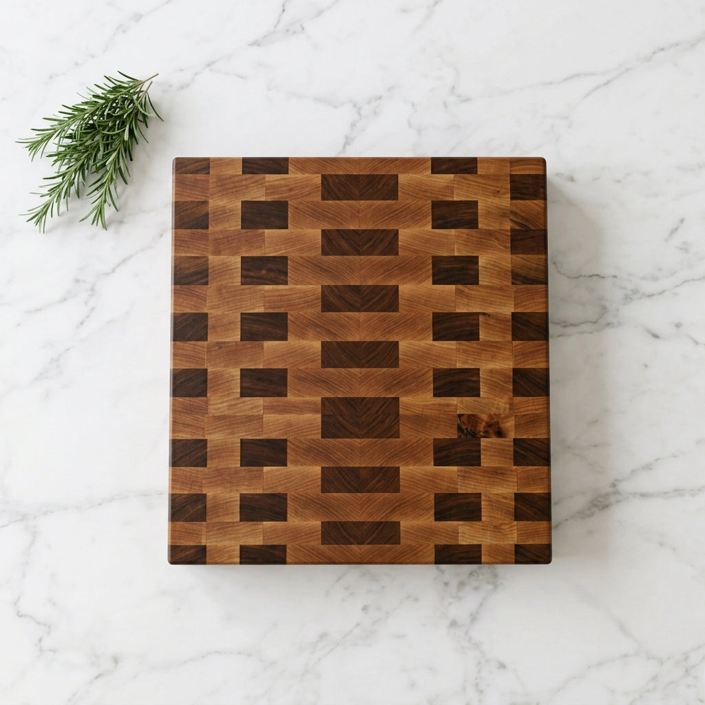 11x11 End Grain Maple Butcher Block with Rubber Feet