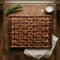 Basket Weave Cherry & Black Walnut End Grain Cutting Board 11.5 x 15