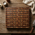 Cherry & Black Walnut Basket Weave End Grain Cutting Board 14.5 x 17