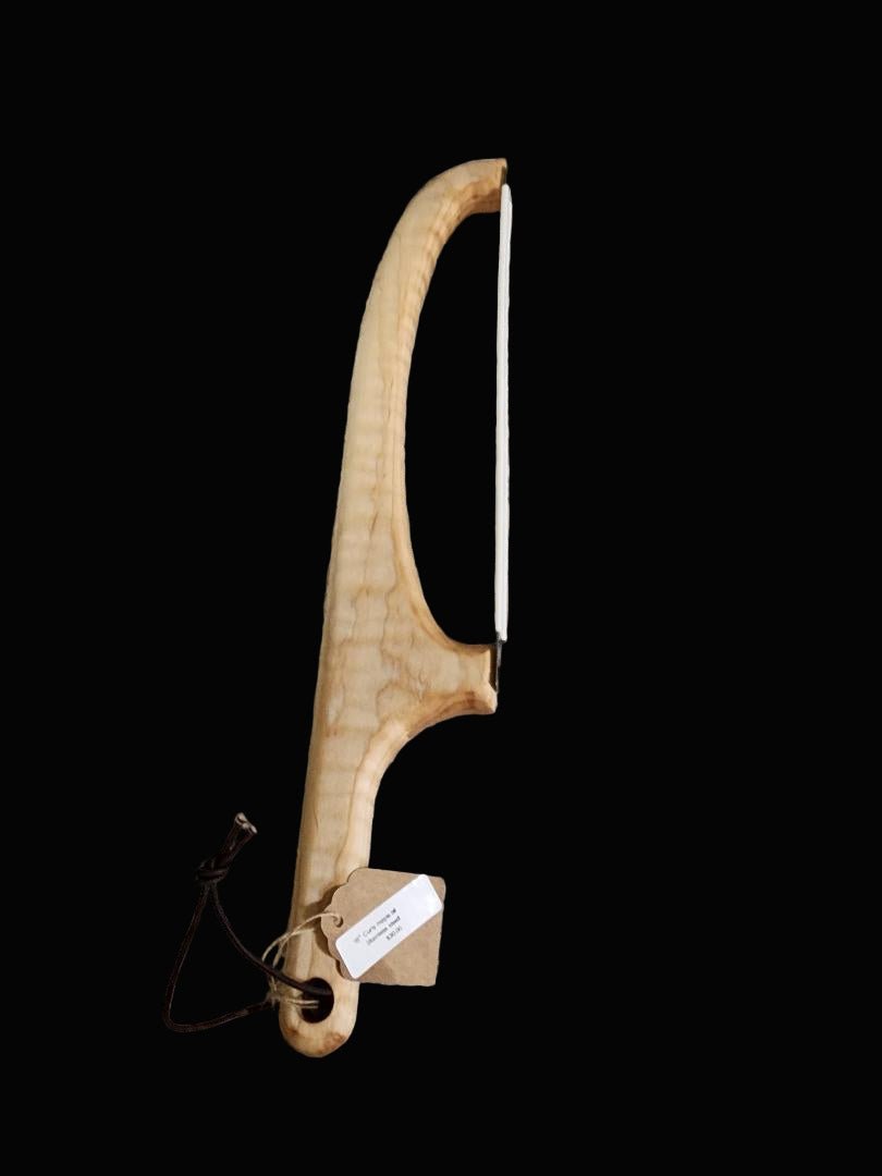 Handcrafted Bread Knife – Curly Maple Handle & 16" Stainless Steel Blade