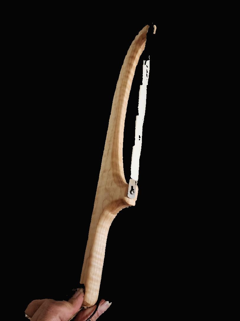 Handcrafted Bread Knife – Curly Maple Handle & 16" Stainless Steel Blade