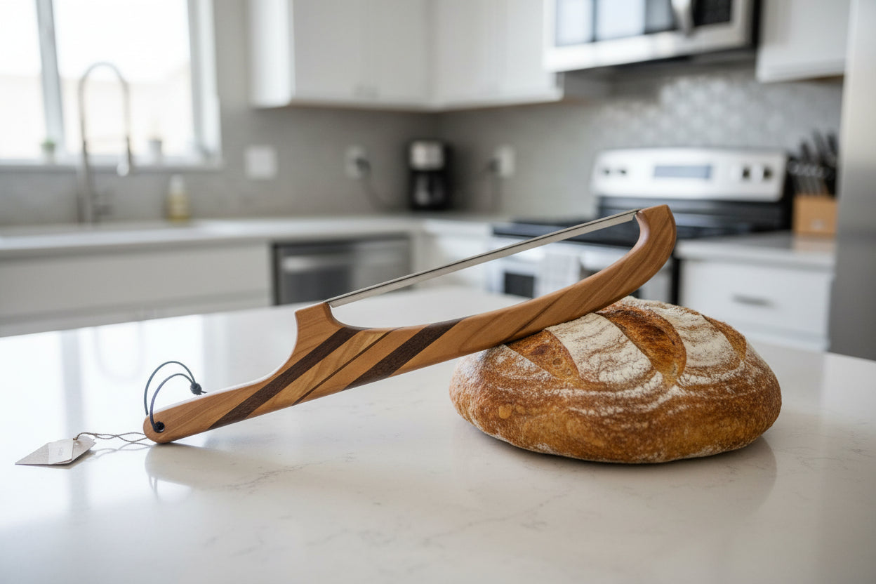 Handmade 16" Cherry & Black Walnut Bread Knife / Sourdough Knife