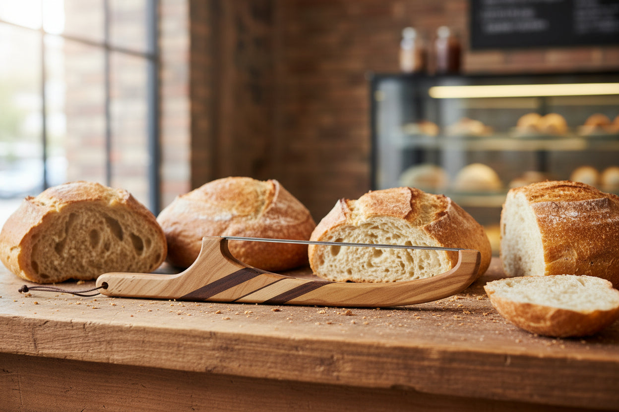 Handmade 16" Wormy Cherry & Black Walnut Bread Knife / Sourdough Knife