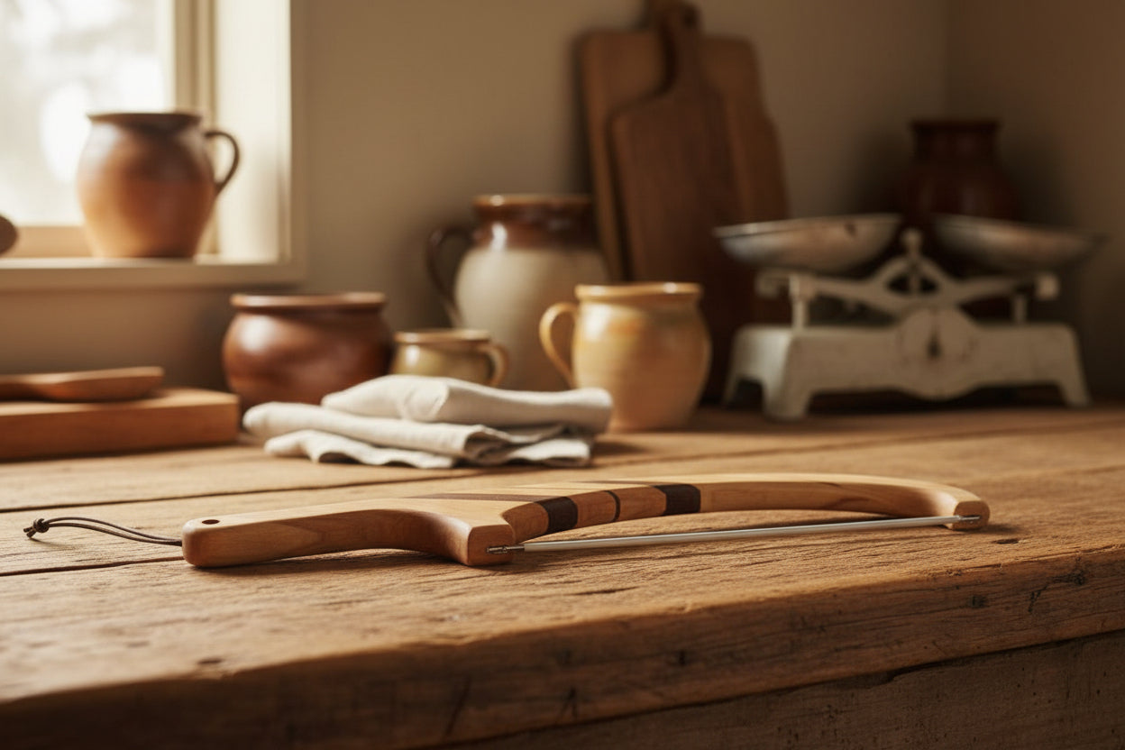 Handmade 16" Wormy Cherry & Black Walnut Bread Knife / Sourdough Knife
