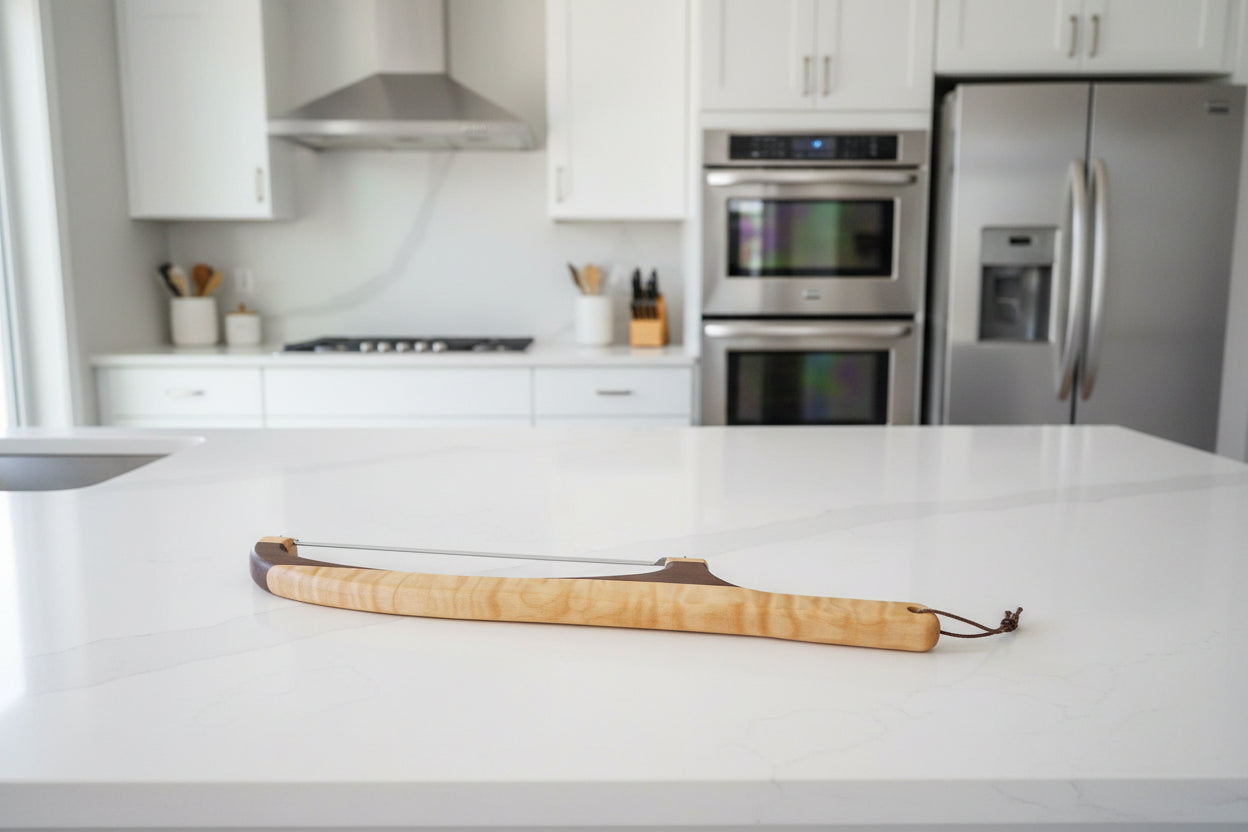 Handmade 16" Curly Maple & Black Walnut Bread Knife / Sourdough Knife