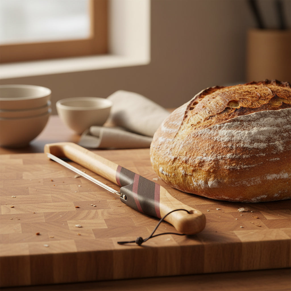 16" Curly Maple, Wenge & Purpleheart Bread Knife