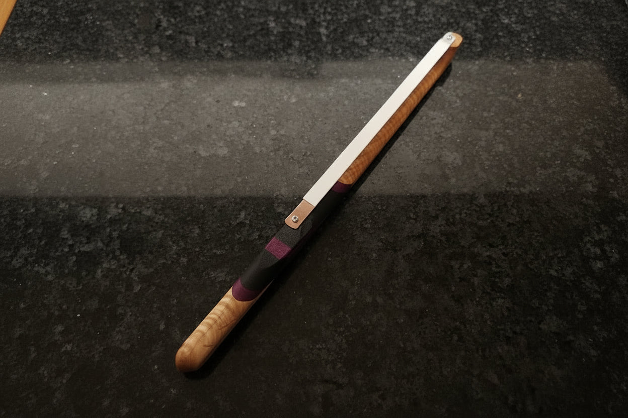 16" Curly Maple, Wenge & Purpleheart Bread Knife