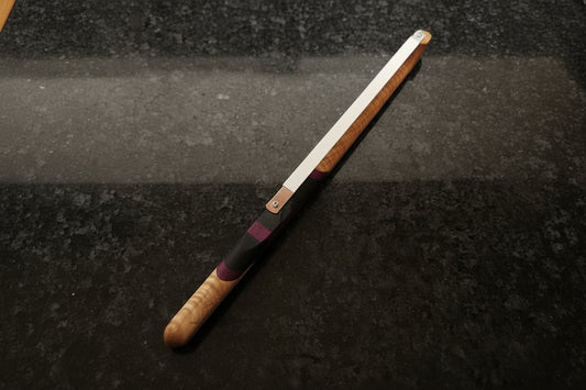 16" Curly Maple, Wenge & Purpleheart Bread Knife