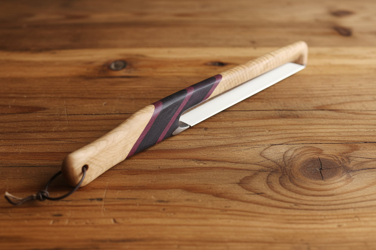 16" Curly Maple, Wenge & Purpleheart Bread Knife