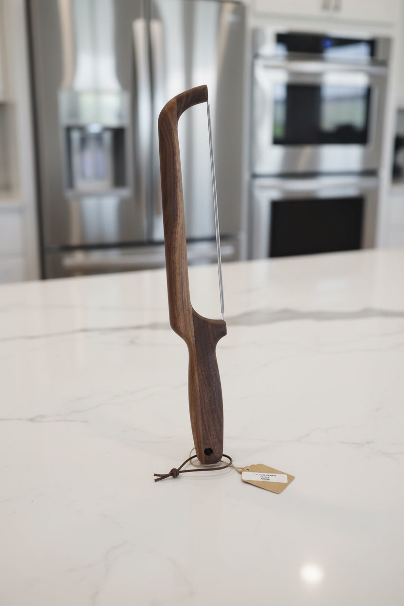 Handcrafted 16" Black Walnut Bread Knife — Artisan Sourdough Slicer