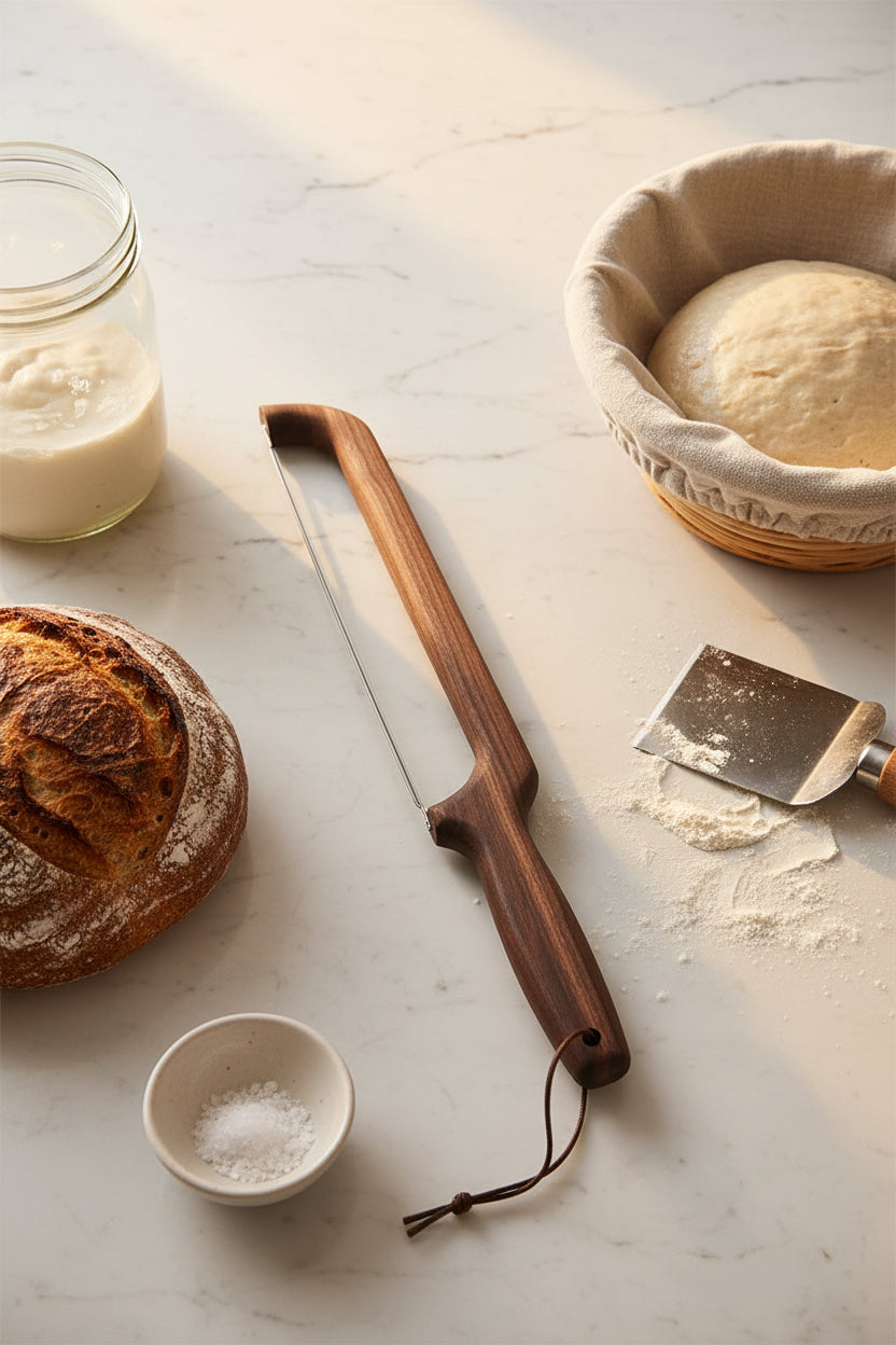 Handcrafted 16" Black Walnut Bread Knife — Right‑Handed Artisan Slicer