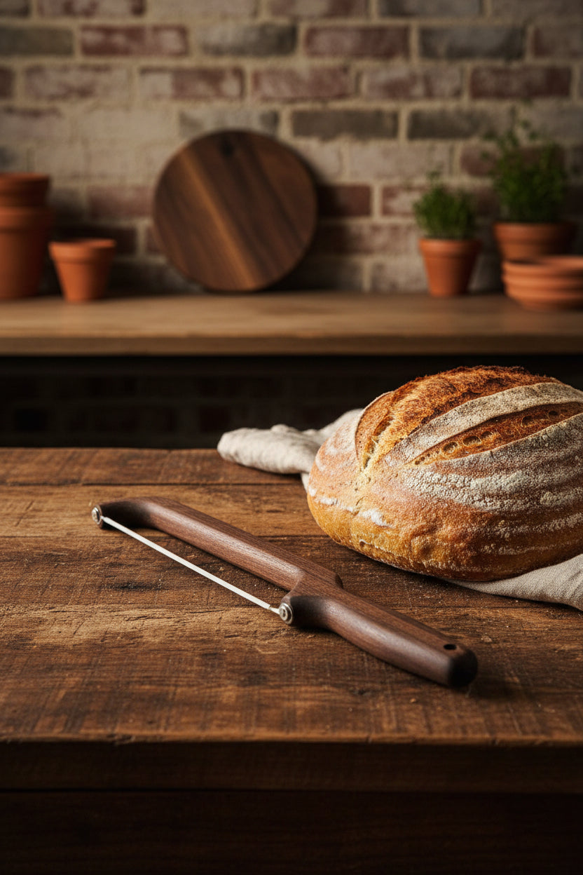 Handcrafted 16" Black Walnut Bread Knife — Right‑Handed Artisan Slicer