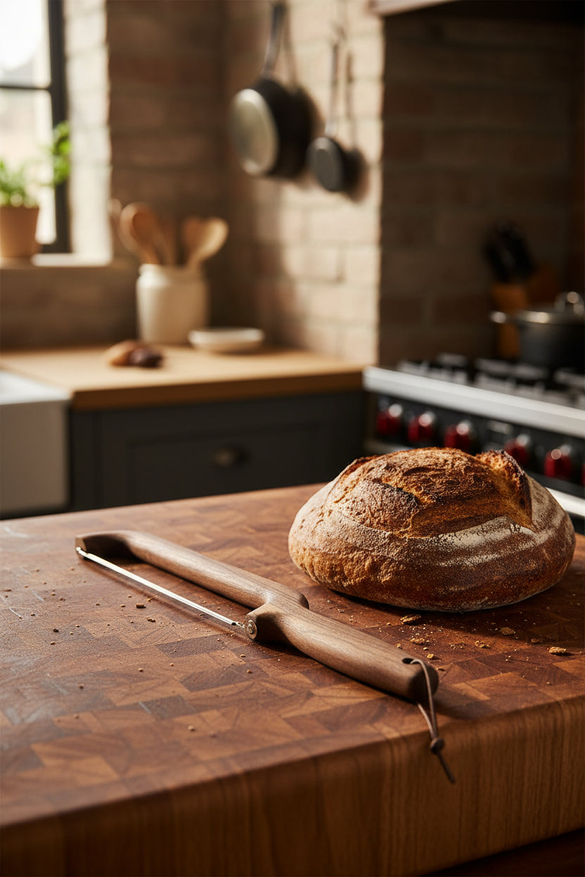 Handcrafted 16" Black Walnut Bread Knife — Right‑Handed Artisan Slicer