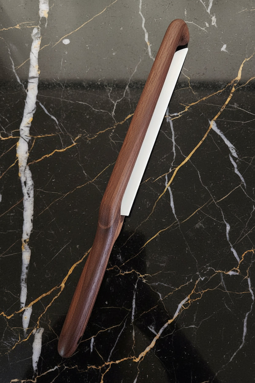 Handcrafted 16" Black Walnut Bread Knife — Right‑Handed Artisan Slicer