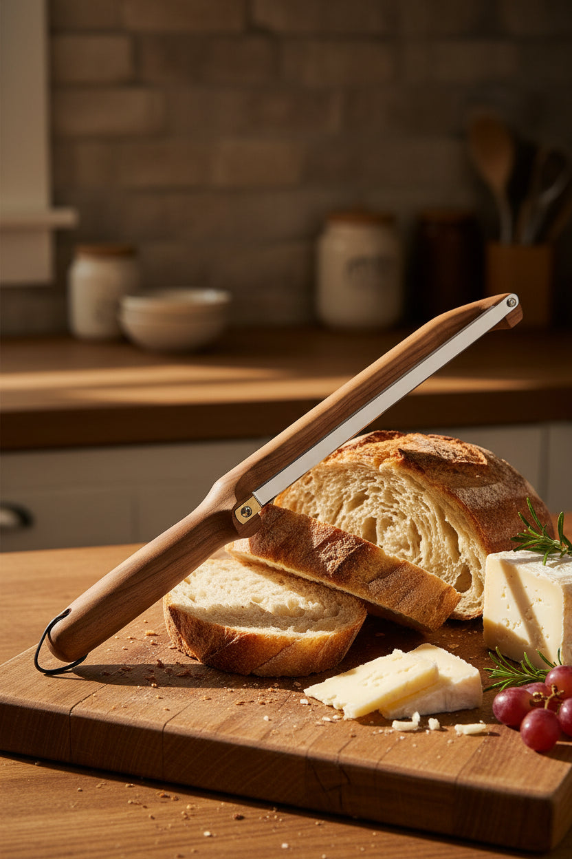 Handcrafted 16" Cherry Bread Knife — Right‑Handed Artisan Slicer