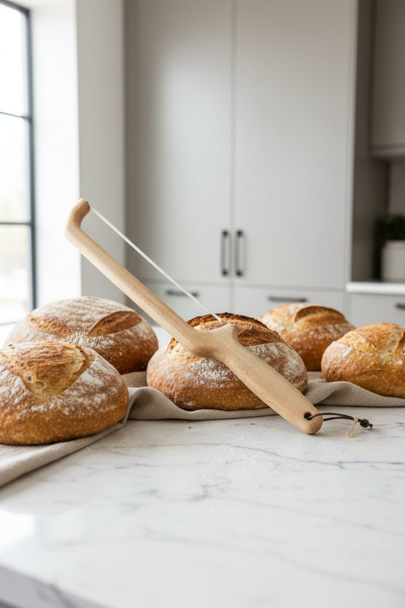 Handcrafted 16" Northern Hard Maple Bread Knife — Right‑Handed Sourdough Slicer