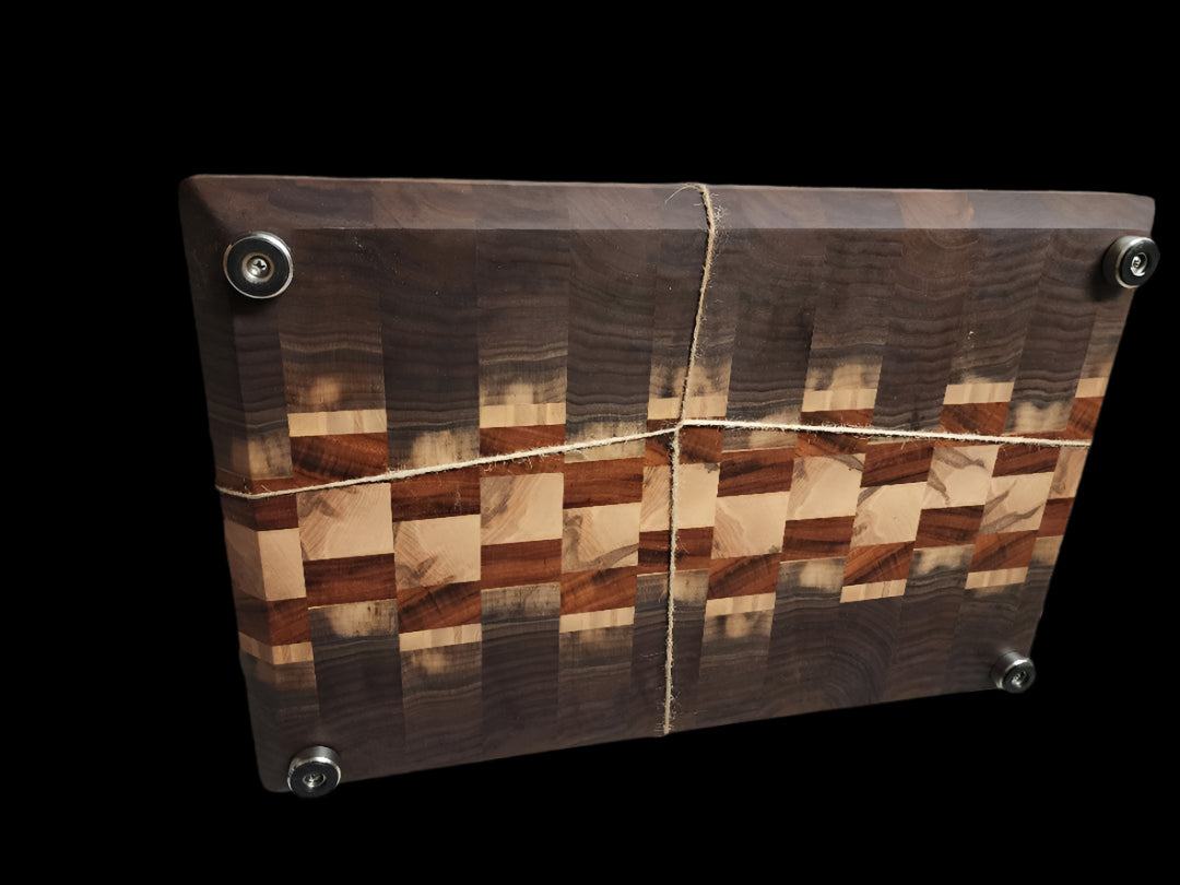 Butcher Block – Handcrafted Black Walnut, Tigerwood & Maple Board
