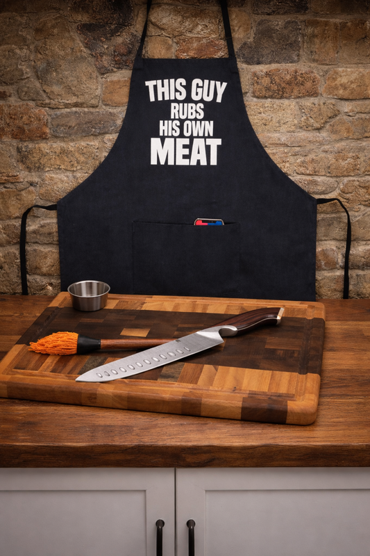 Father’s Day Premium Grill & Prep Bundle – End‑Grain Maple/Walnut Butcher Block + Apron + Sauce Mop + 12" Hashanho Knife + 4 ounce board conditioner