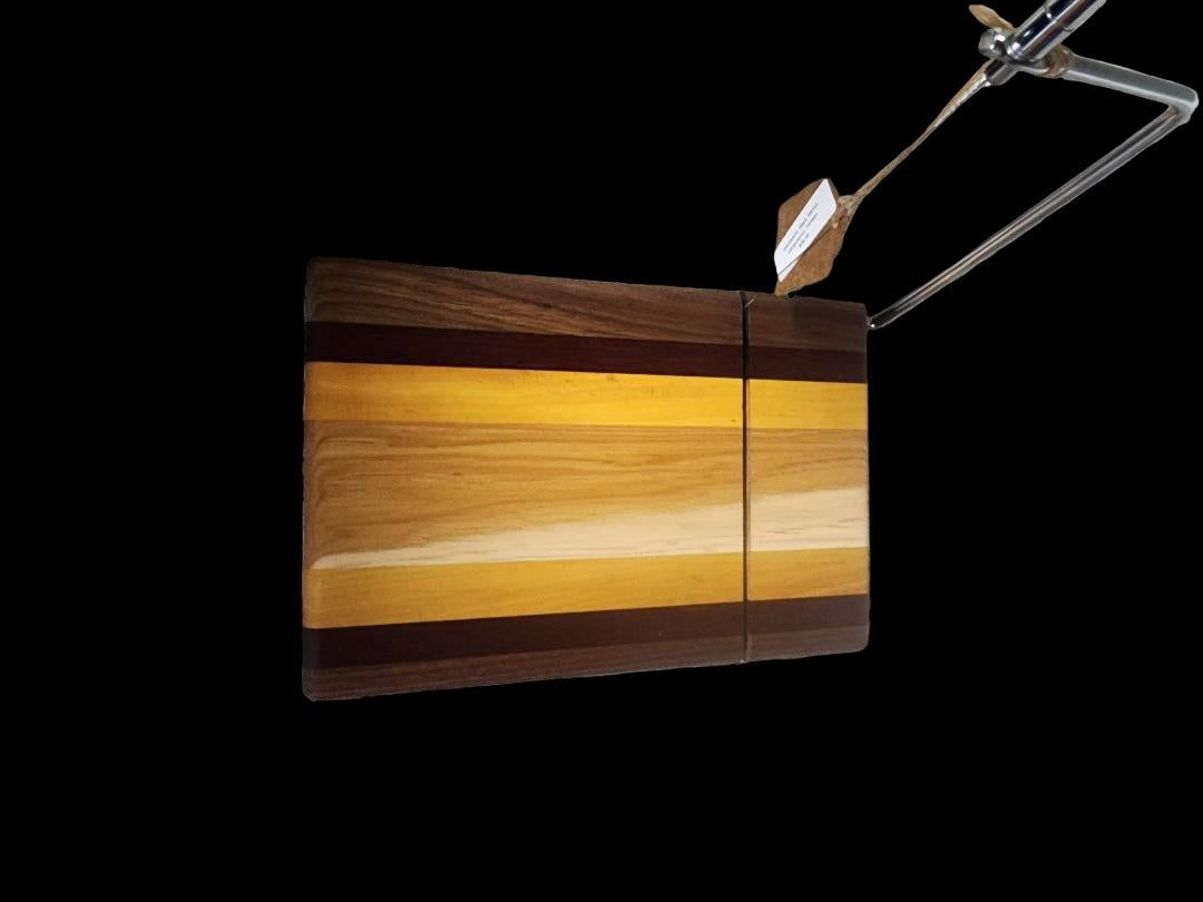 Cheese Slicer - Handmade Bloodwood, Walnut & Hickory with Stainless Steel Wire, 6x9 Inches