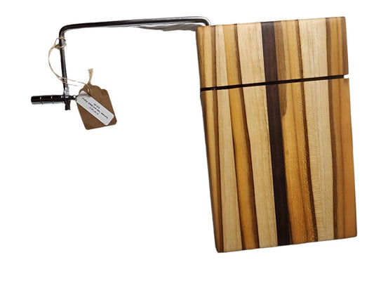 Cheese Slicer Cutting Board - Teak & Walnut Elegance