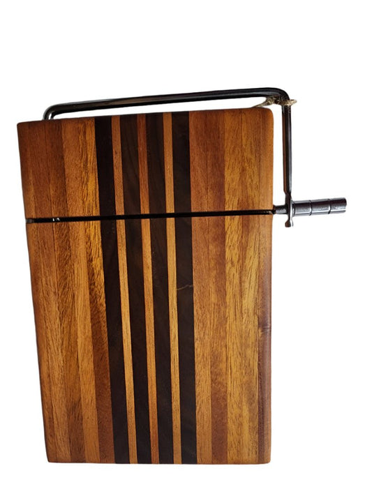 Cheese Slicer Handcrafted Mahogany & Walnut Cutting Board