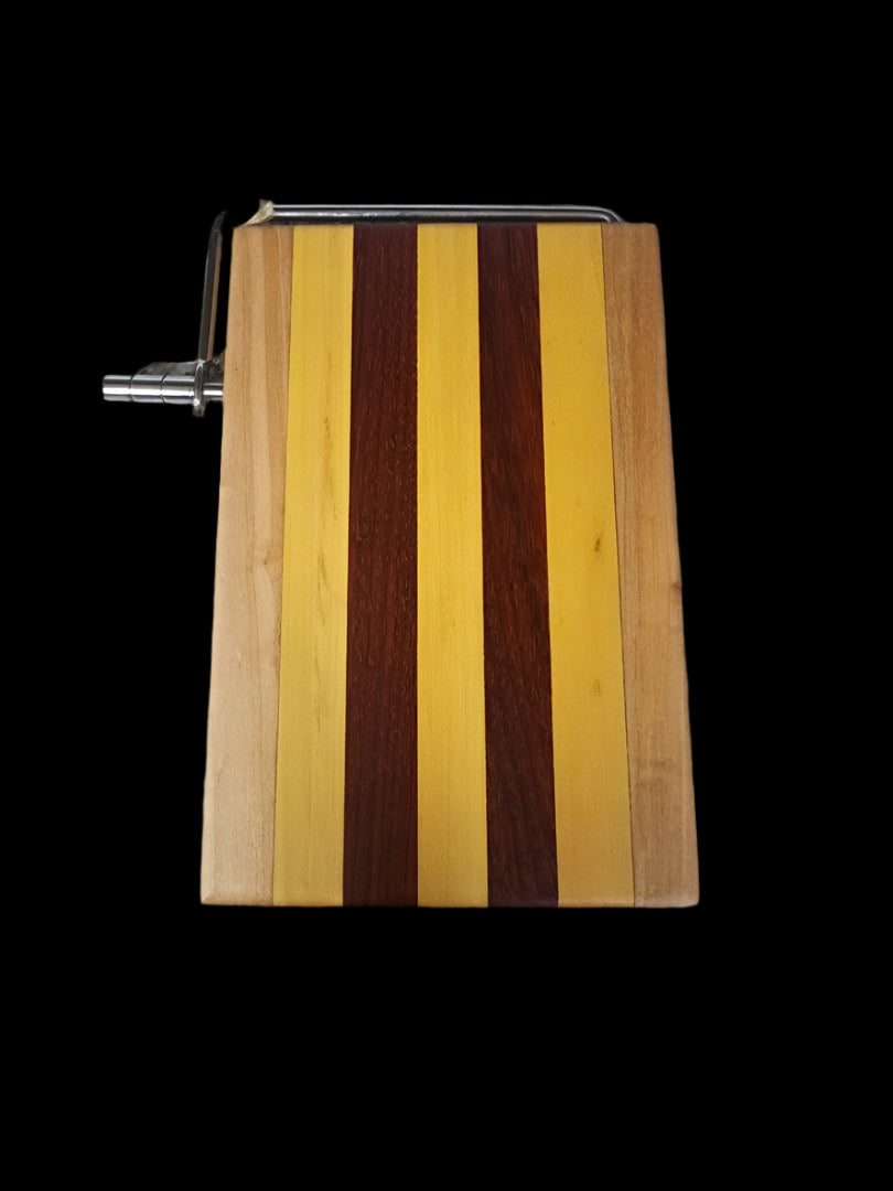 Cheese Slicer – Handcrafted Maple, Padauk & Yellowheart Wood