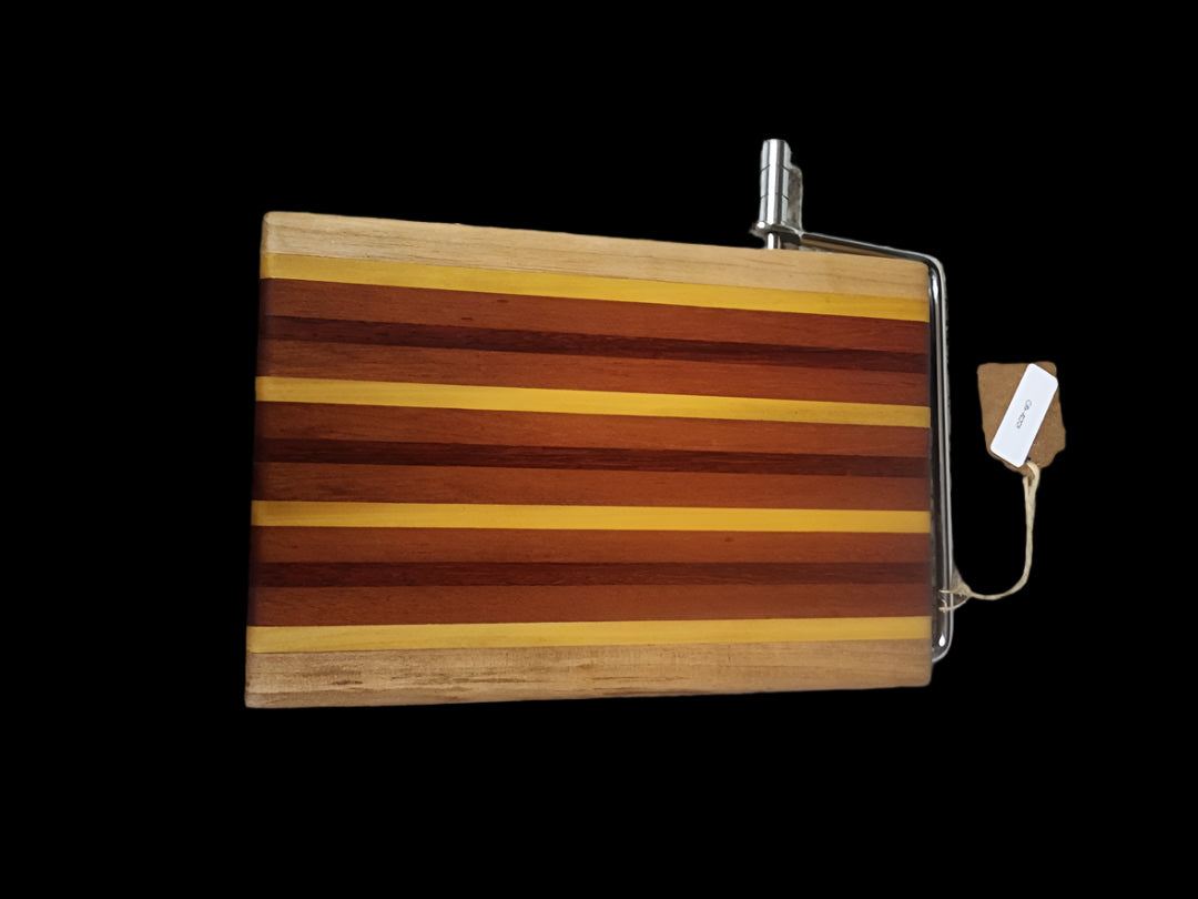 Cheese Slicer - Artisan Yellowheart & Mahogany Wood with Conditioner