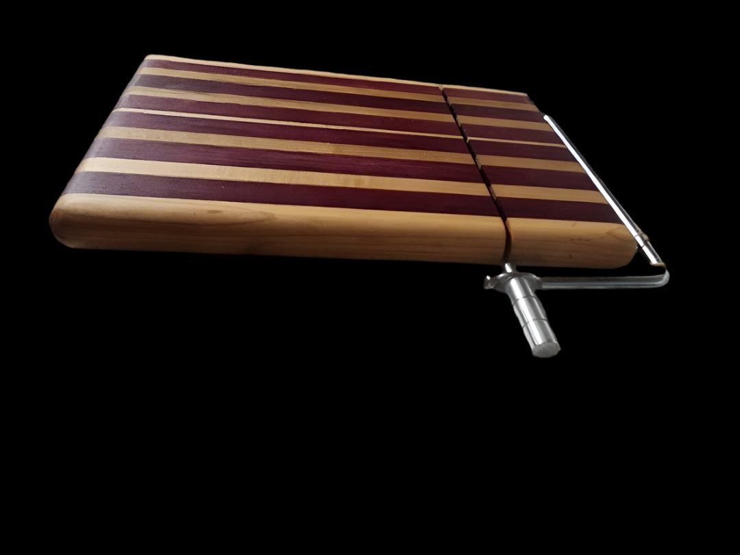 Cheese Slicer – Artisan Hard Maple & Purpleheart with Wire & Conditioner