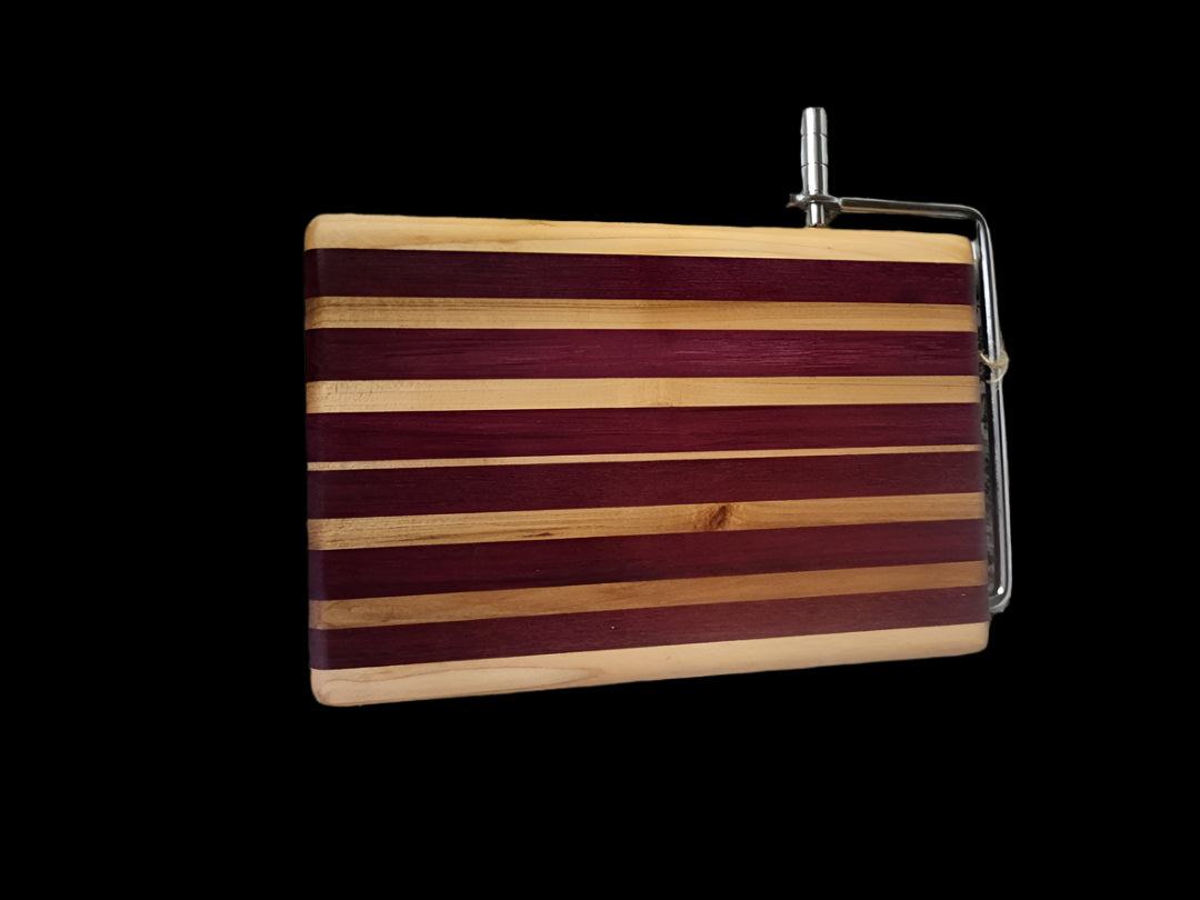 Cheese Slicer – Artisan Hard Maple & Purpleheart with Wire & Conditioner