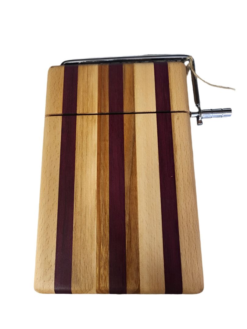 Cheese Slicer - Handmade Beech, Purple Heart & Canarywood 6x9