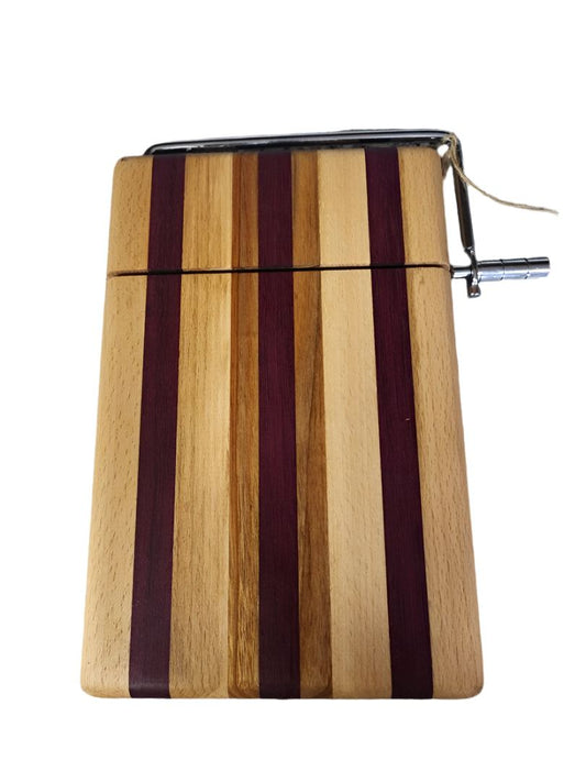 Cheese Slicer - Handmade Beech, Purple Heart & Canarywood 6x9