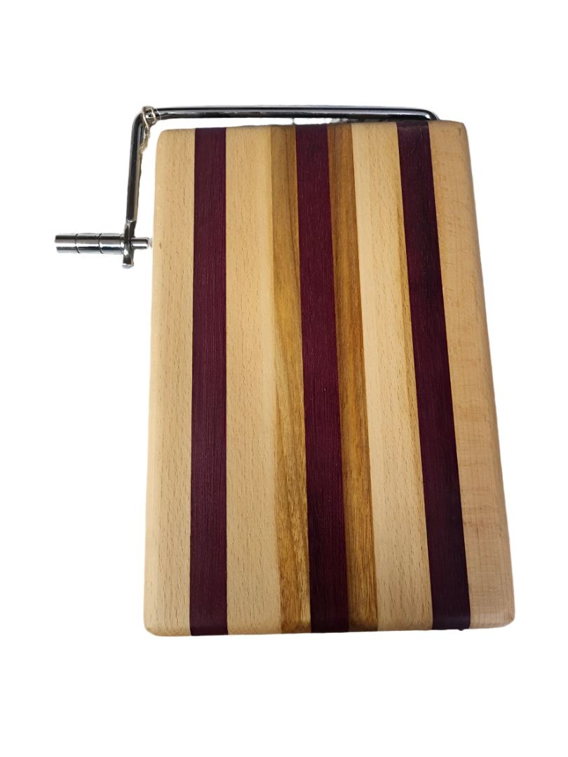 Cheese Slicer - Handmade Beech, Purple Heart & Canarywood 6x9