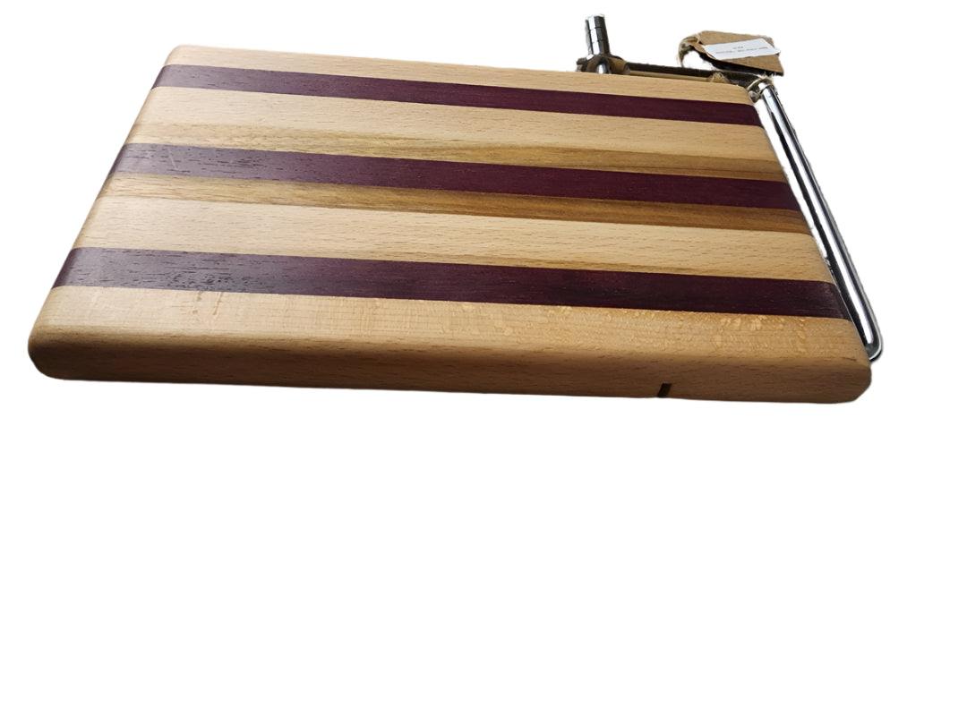 Cheese Slicer - Handmade Beech, Purple Heart & Canarywood 6x9