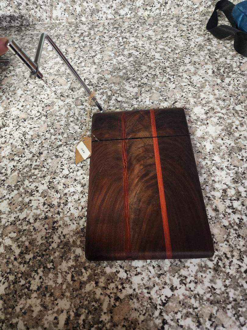 Cheese Cutter Handmade Black Walnut & Padauk Hardwood 6x9