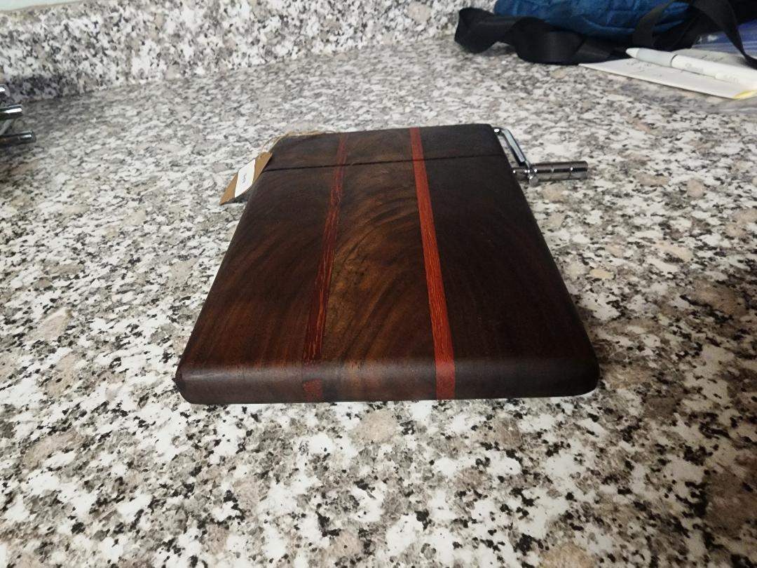 Cheese Cutter Handmade Black Walnut & Padauk Hardwood 6x9