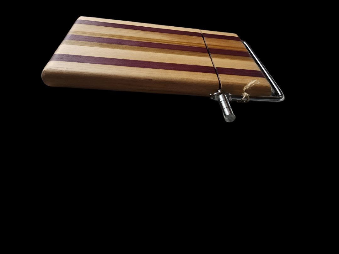 Cheese Slicer – Handcrafted Purpleheart, Beech & Canarywood Elegance