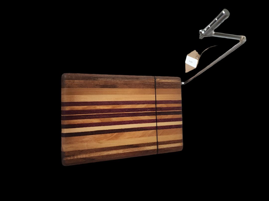 Cheese Slicer Handcrafted with Purpleheart, Cherry & Caribbean Walnut