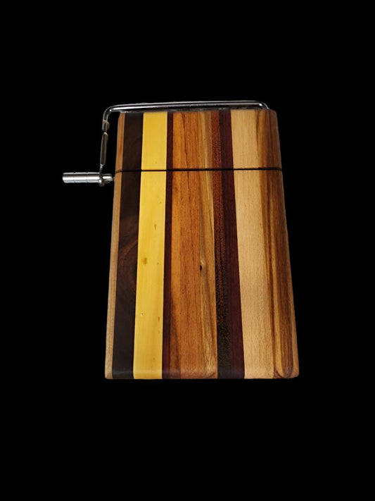 Left-Handed Artisan Cheese Slicer – 6"x9"x¾" | Black Walnut, Padauk, Tigerwood, Yellowheart, Canarywood & Maple