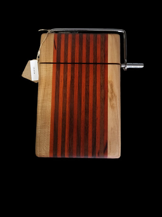 Cheese Slicer – Artisan Maple, Walnut & Padauk Hardwood, 6"x9"
