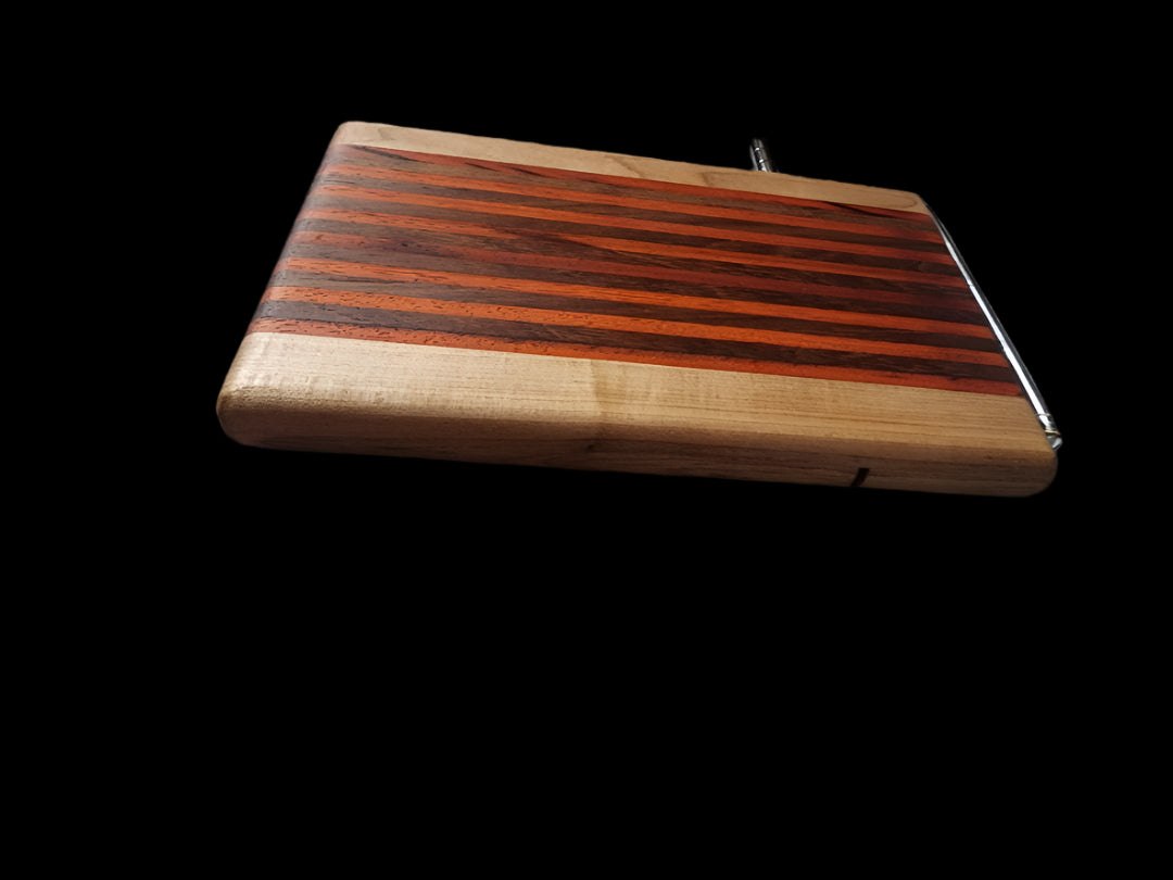 Cheese Slicer – Artisan Maple, Walnut & Padauk Hardwood, 6"x9"