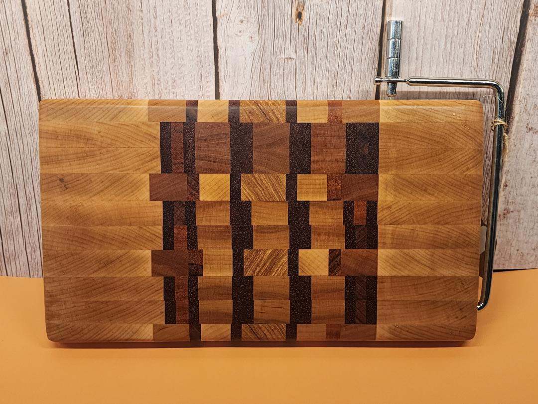 End Grain Cheese Slicer - Handcrafted Maple, Cherry, Tigerwood, Padauk