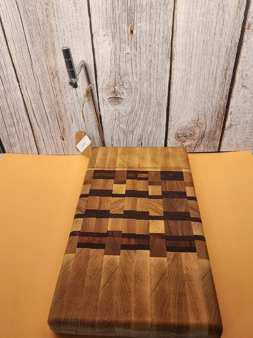 End Grain Cheese Slicer - Handcrafted Maple, Cherry, Tigerwood, Padauk
