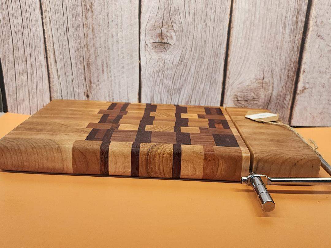 End Grain Cheese Slicer - Handcrafted Maple, Cherry, Tigerwood, Padauk