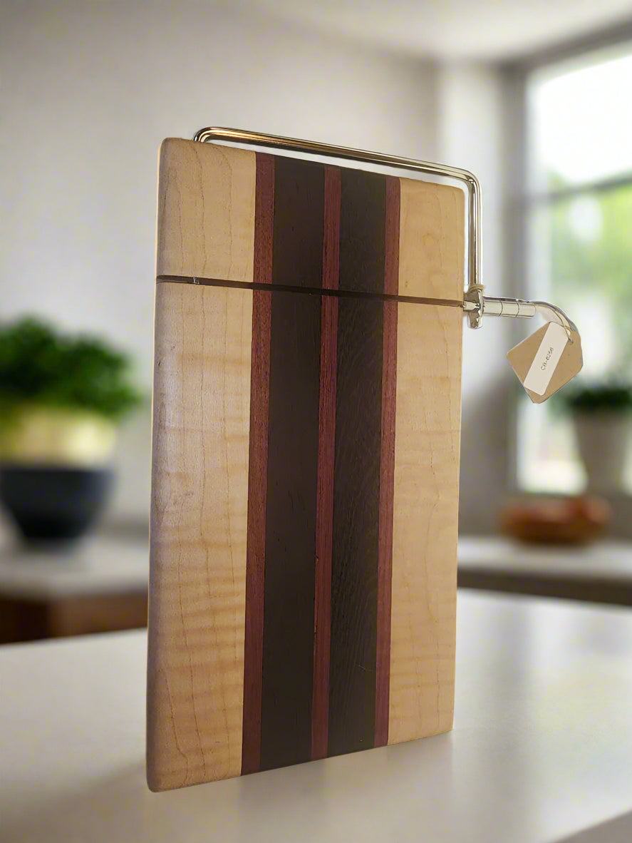 Cheese Slicer - Handcrafted Wenge, Purpleheart & Ambrosia Maple Design