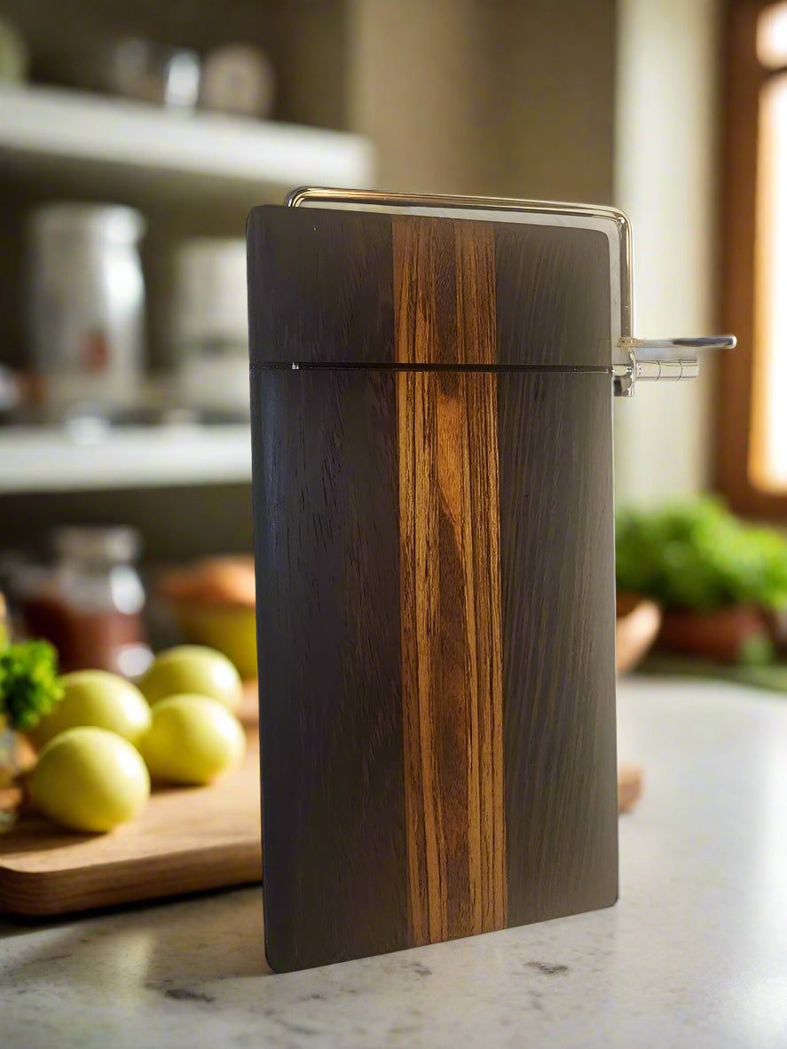 Cheese Slicer – Handcrafted Wenge, Teak & Tigerwood Design for Elegant Serving