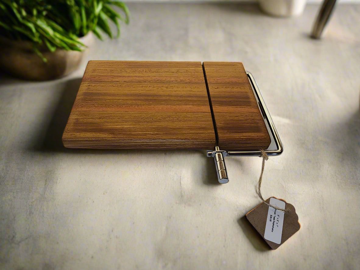 African Teak & Mahogany Cheese Slicer – 6"x9"x1"