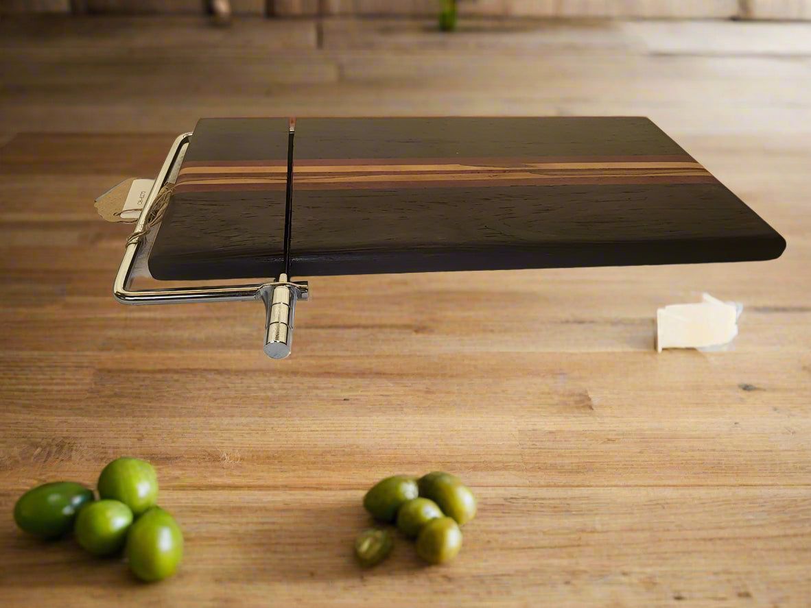 Cheese Slicer - Left-Handed 6"x11.5" Wenge & Purpleheart Handmade Cutter