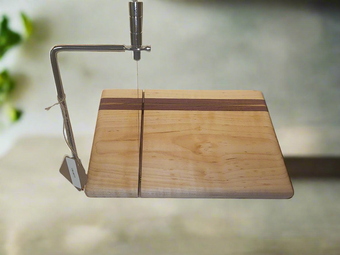 Cheese Slicer - Handcrafted Curly Maple & Teak for Perfect Cheese Cuts
