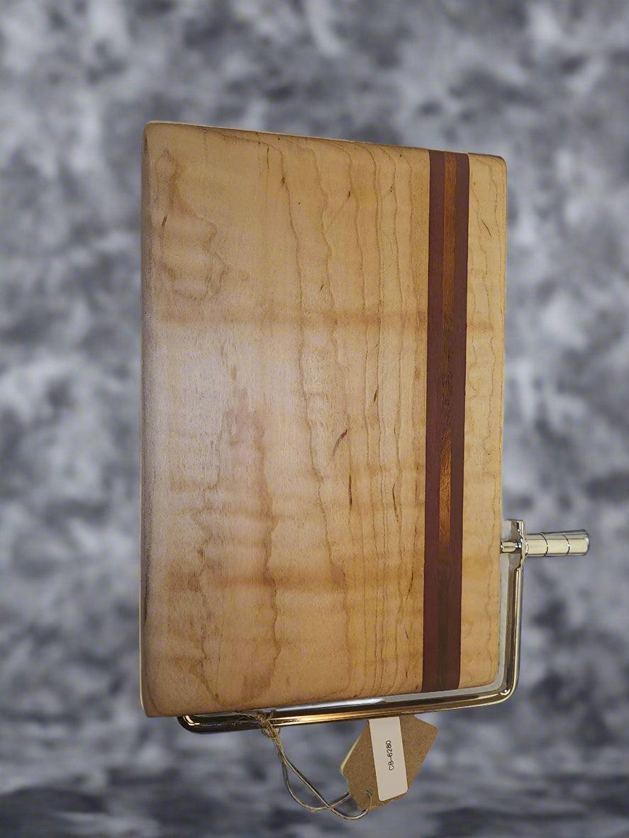 Cheese Slicer - Handcrafted Maple, Purpleheart & Tigerwood | 6"x9"x1"