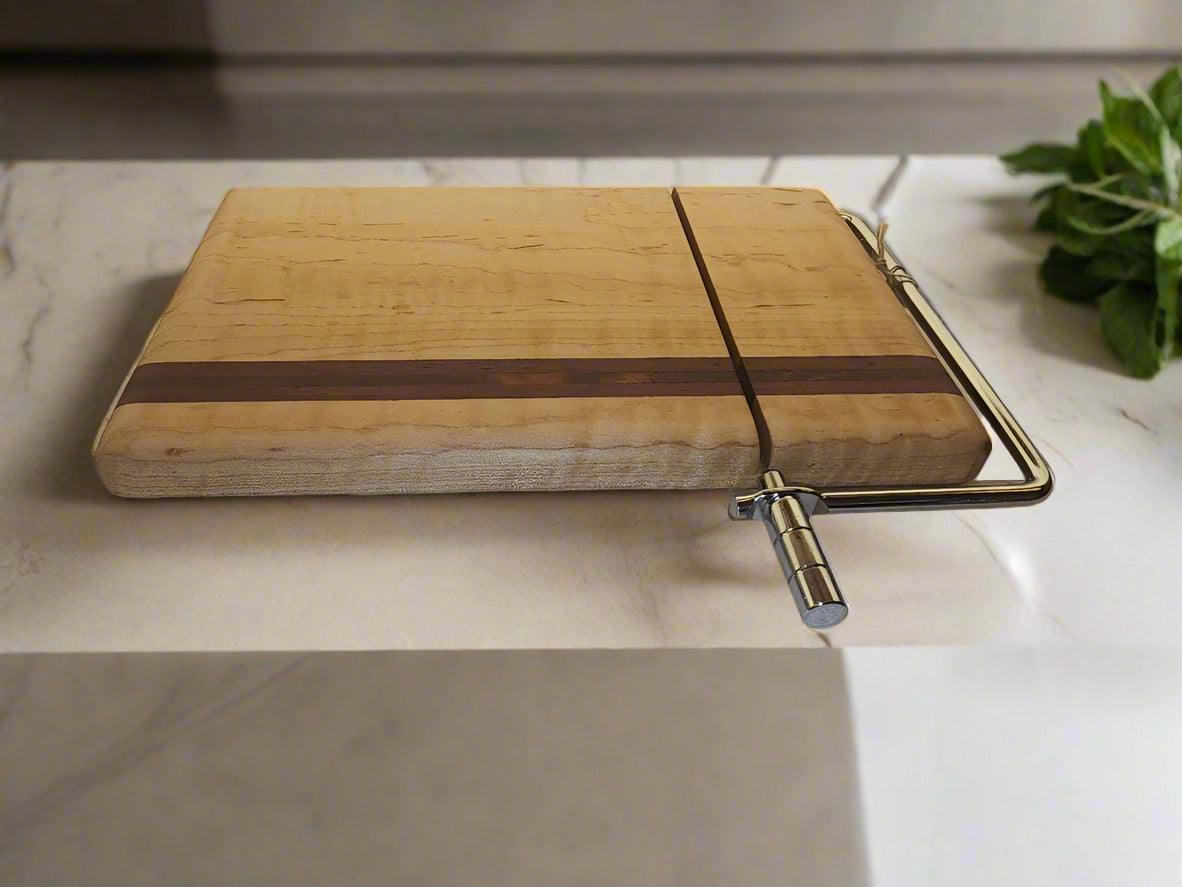 Cheese Slicer - Handcrafted Maple, Purpleheart & Tigerwood | 6"x9"x1"